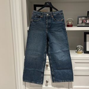 Zara Wide Leg Cropped Jeans - Size 28